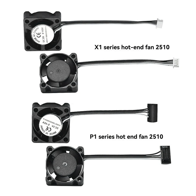 2510 Mini Axial Flow Fan With Cable Hot End Cooling Cooler For Bambu Lab P1P、X1 3D Printers Hotend Heater