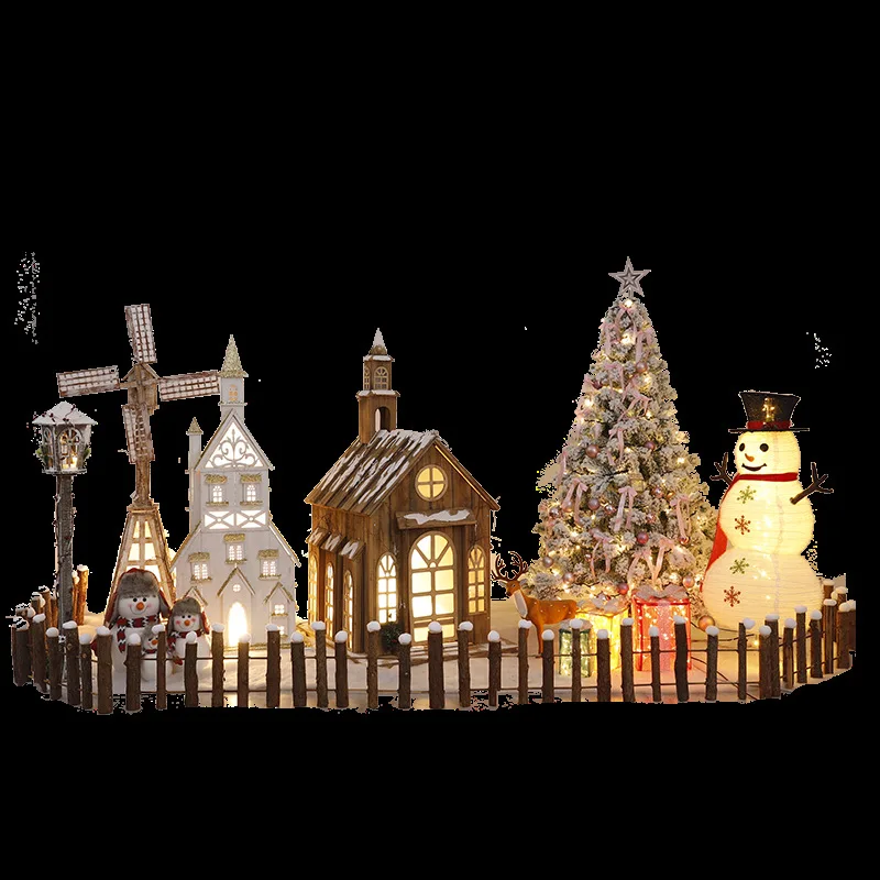 عيد الميلاد فندق التسوق مول بار مشهد كبير الديكور Meichen متوهجة القلعة البيت