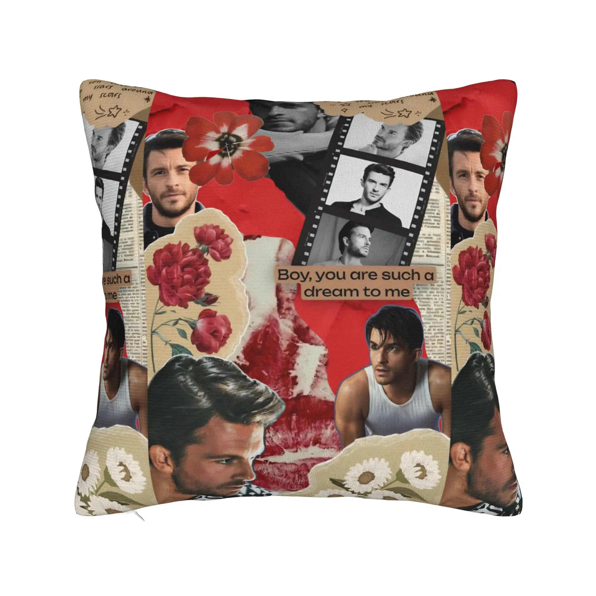 Jonathan Bailey Actor Square Pillow Case Comedy Cushion Covers Fashion Zipper Decorative Pillowcover for Car 45x45cm