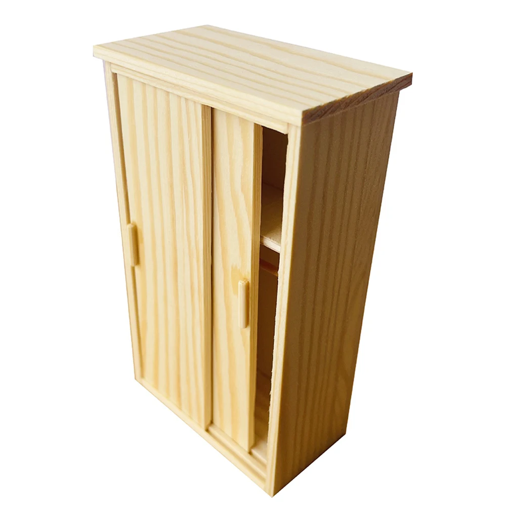 Maison armoire meubles petites Tables de chevet jardins féeriques accessoires jouet bois Mini maison de poupée armoire tables de nuit placard