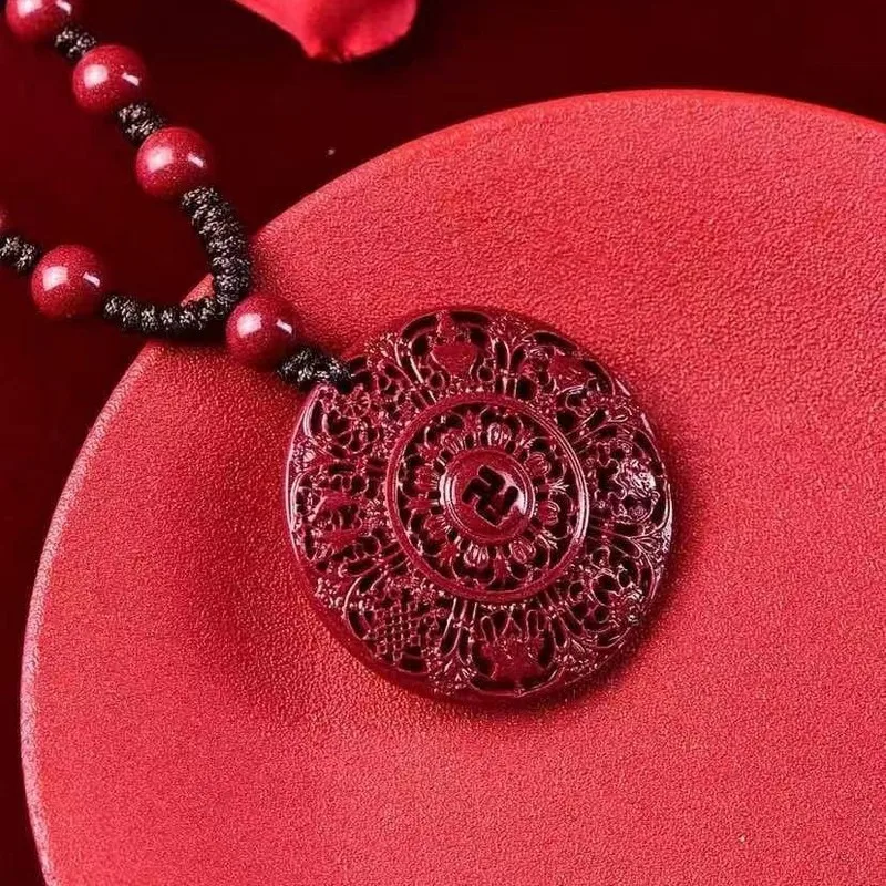 Purple Gold Sand Eight Treasures Pendant Authentic Amulet Necklace