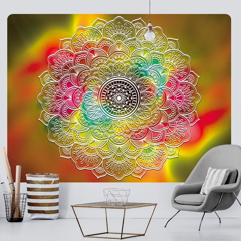 Mandala home decor tapestry hippie bohemian psychedelic scene bedroom wall decoration beach towel yoga mat sofa blanket