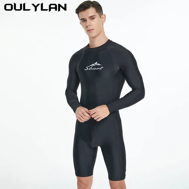 Oulylan Swimsuit Anti-scratch Cold Proof Swimwear for Water Sport Diving Surfing Wetsuit for Men Long Sleeved Diving Suit