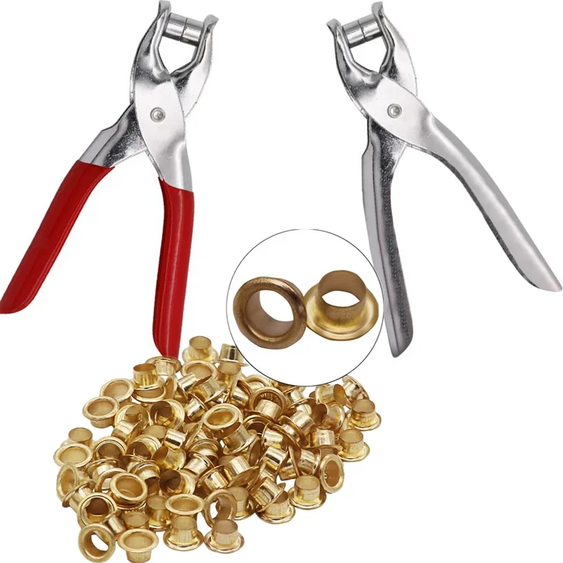 Eyelet Hole Puncher Leather Belt Hole Punch Plier Revolve Sewing Machine Bag Setter Tool Watchband Household
