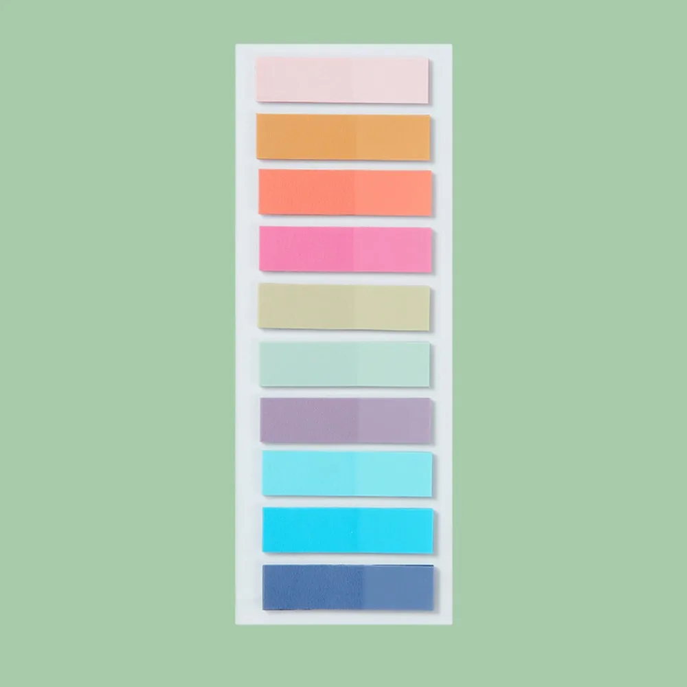 PET Material Index Sticker Translucent Morandi Color Index Tabs Oblong Shape Self-Adhesive Page Marker Organization
