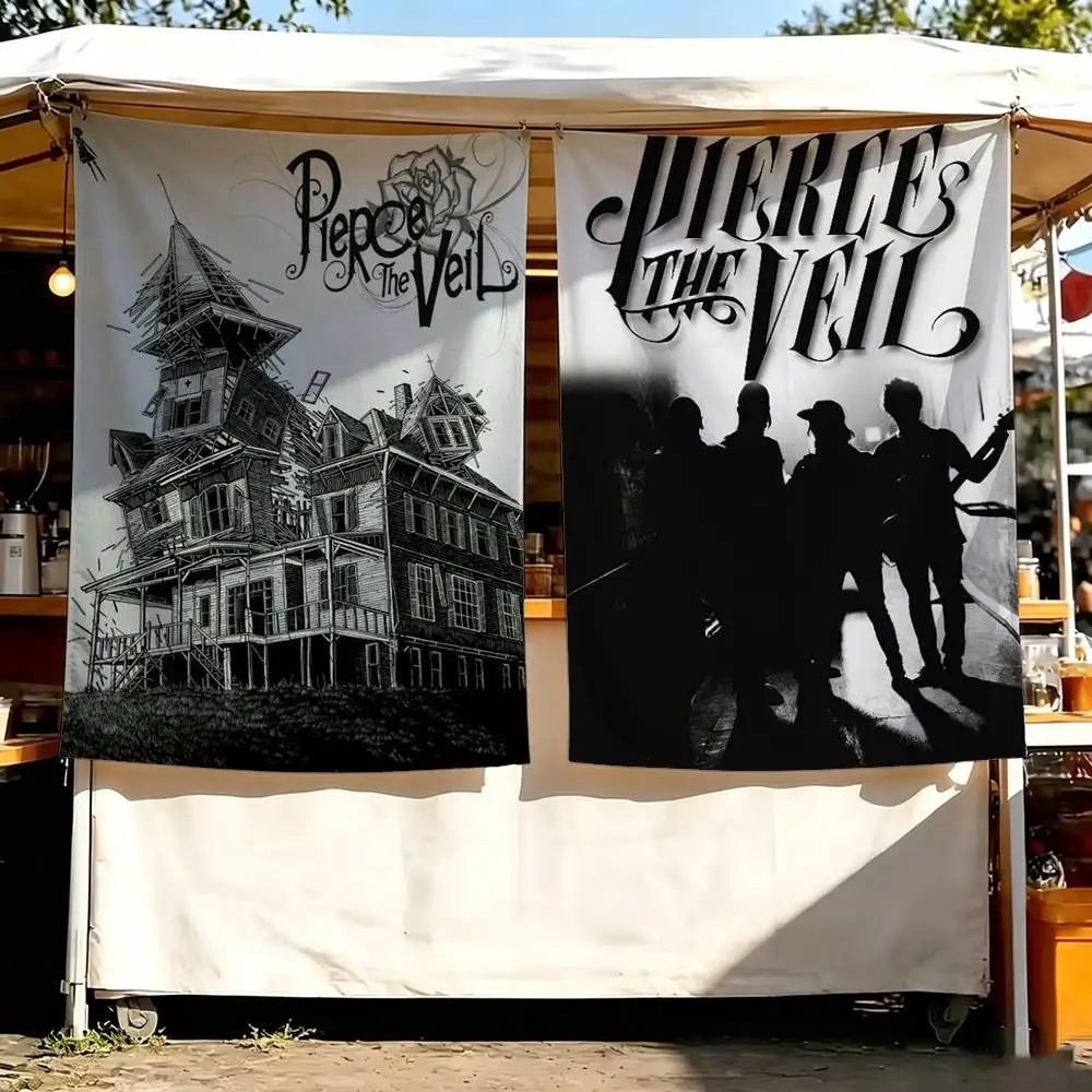Rock Band P-Pierce The Veil Flags Wall Hanging Background Art Banner for Bedroom Home Outdoor Decor