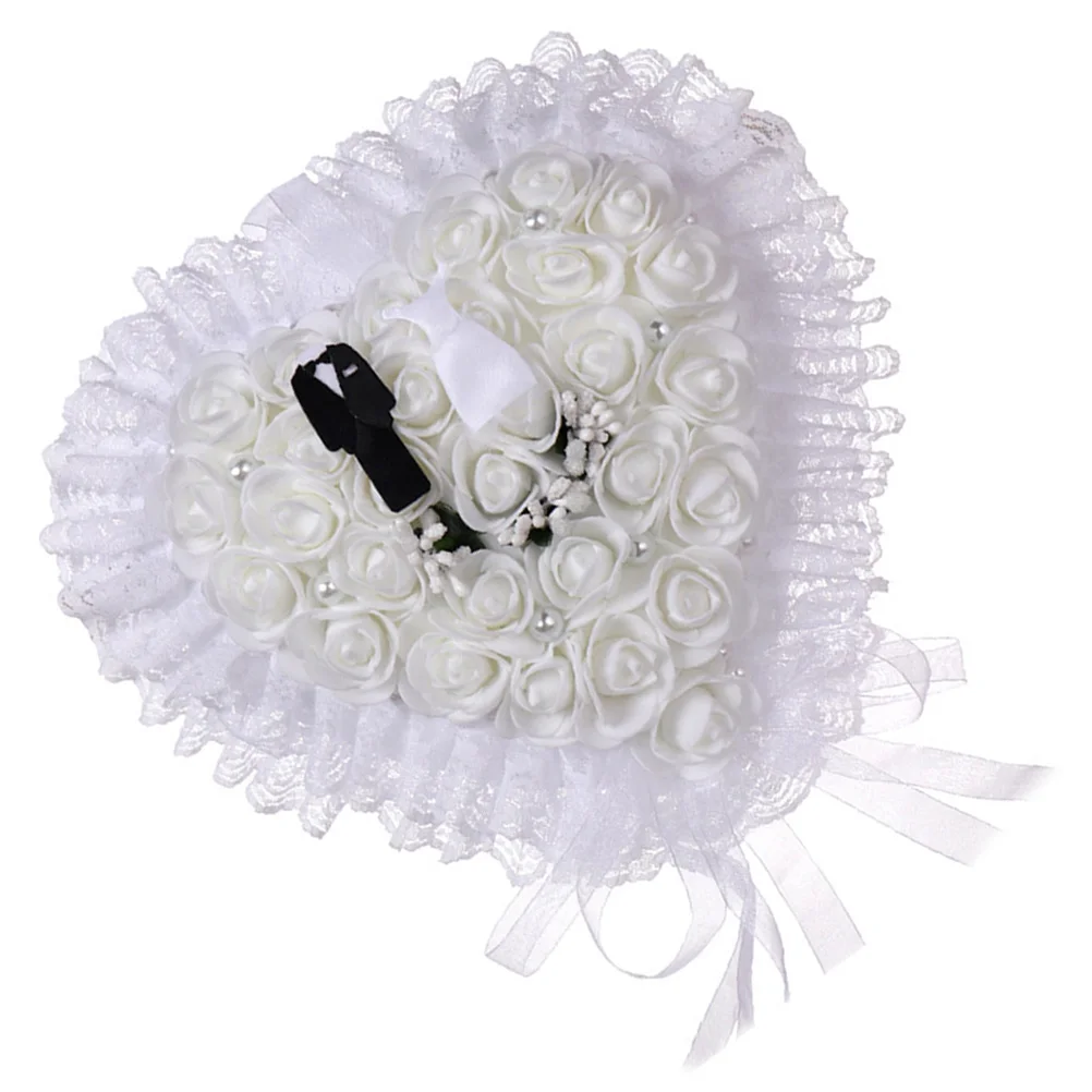 

Ring Lace Box Floral Container for Wedding Bearer European Style Cushion Pillow Bride