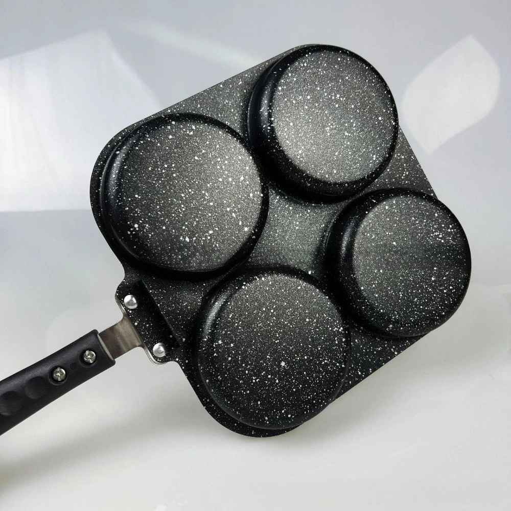 مقلاة متعددة الوظائف بأربعة فتحات لقلي البيض، أداة معجزة للإفطار. مقلاة