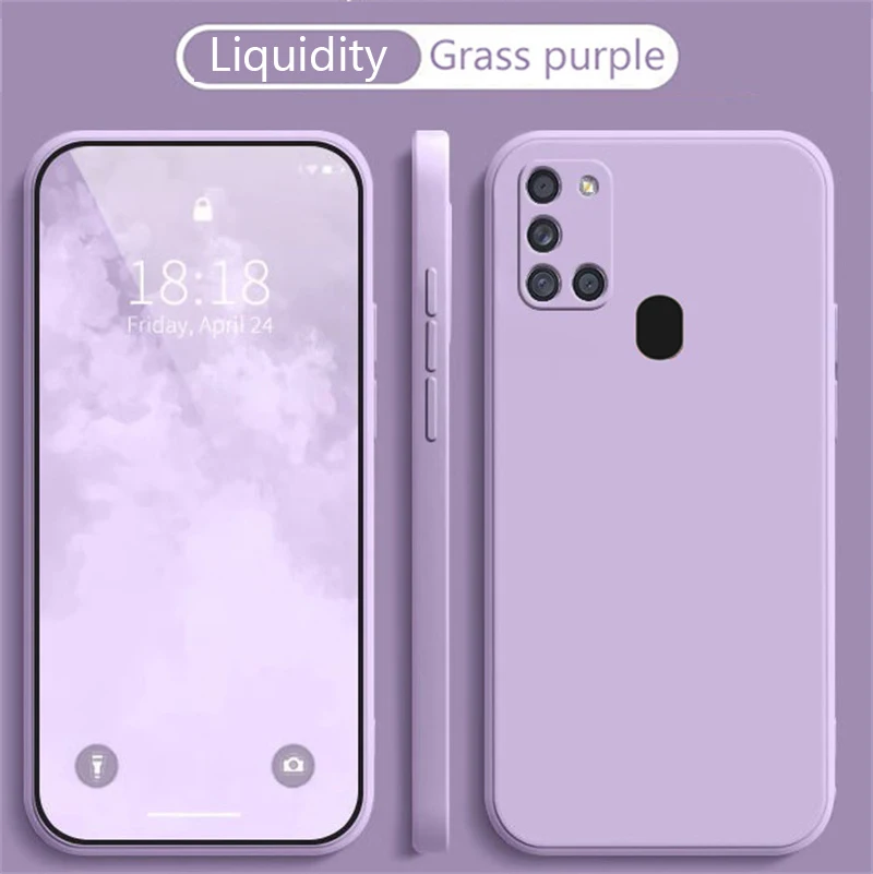 Liquid Silicone Phone Case for Samsung Galaxy A21S A22 A31 A32 A41 Soft Camera Protective Shockproof Back Cover