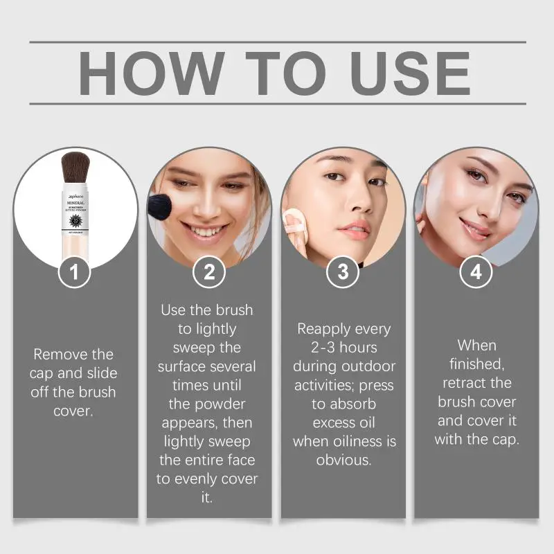 Natural Color Protective Setting Powder Lightweight Long Lasting Sweatproof Refreshing Travel Portable Sunscreen Setting Powder view 5