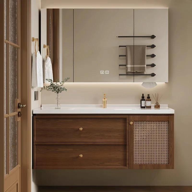 

French, medieval, rattan, bathroom cabinet, red oak, combination, toilet, ceramic, one