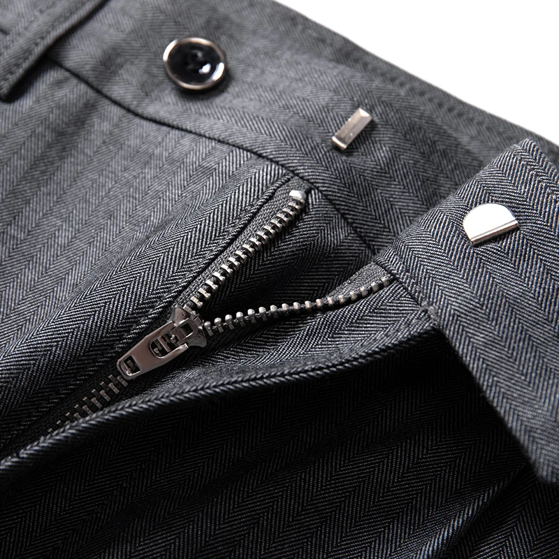 Business Casual MenFashion Dark Gray Pinstripe Tailor Causal Pants Men Dress Pants Men  Dress Pants Tailor Made Trousers For Men