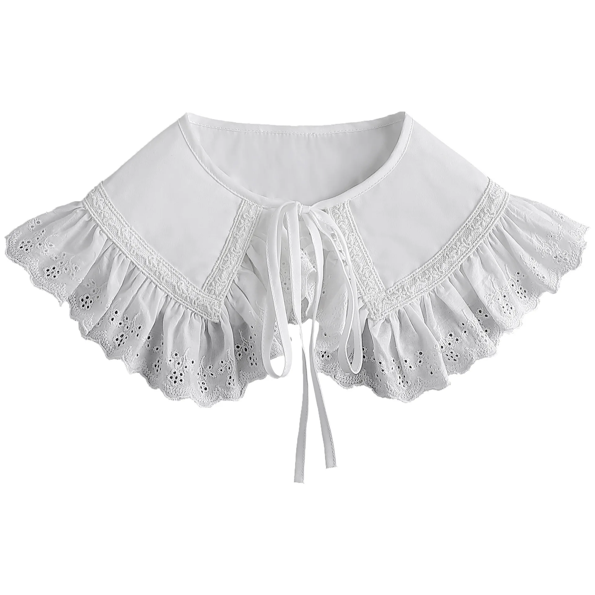 Doll Women 2025 New Spring Autumn Trendy Ruffled Palace Style Small Cape Fake Collar Accessory