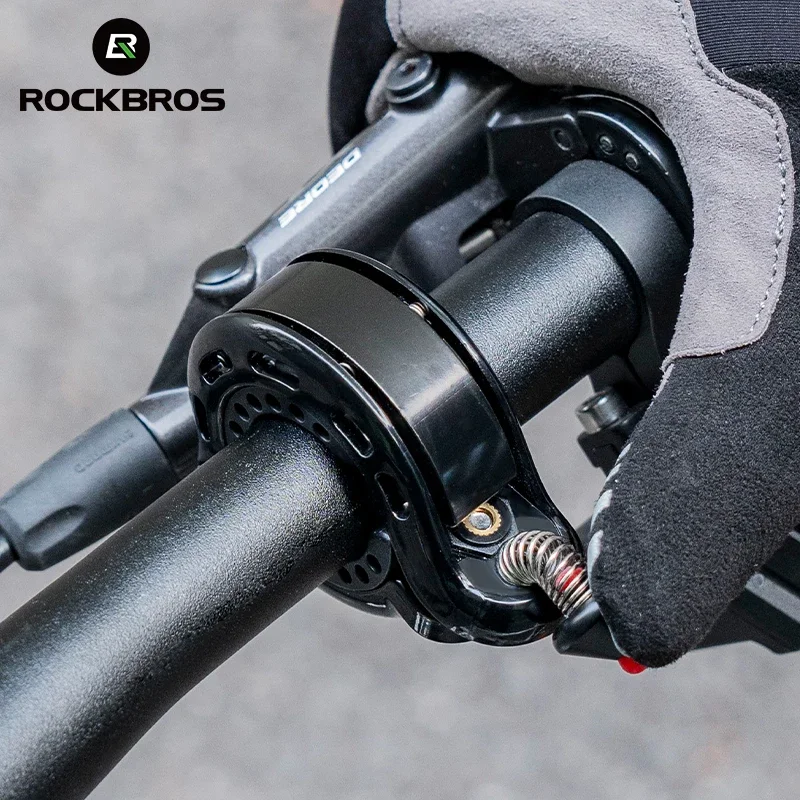 ROCKBROS-timbre de aleación de aluminio para manillar de bicicleta, claxon con sonido fuerte y claro, alarma de seguridad, accesorios para ciclismo de montaña y carretera