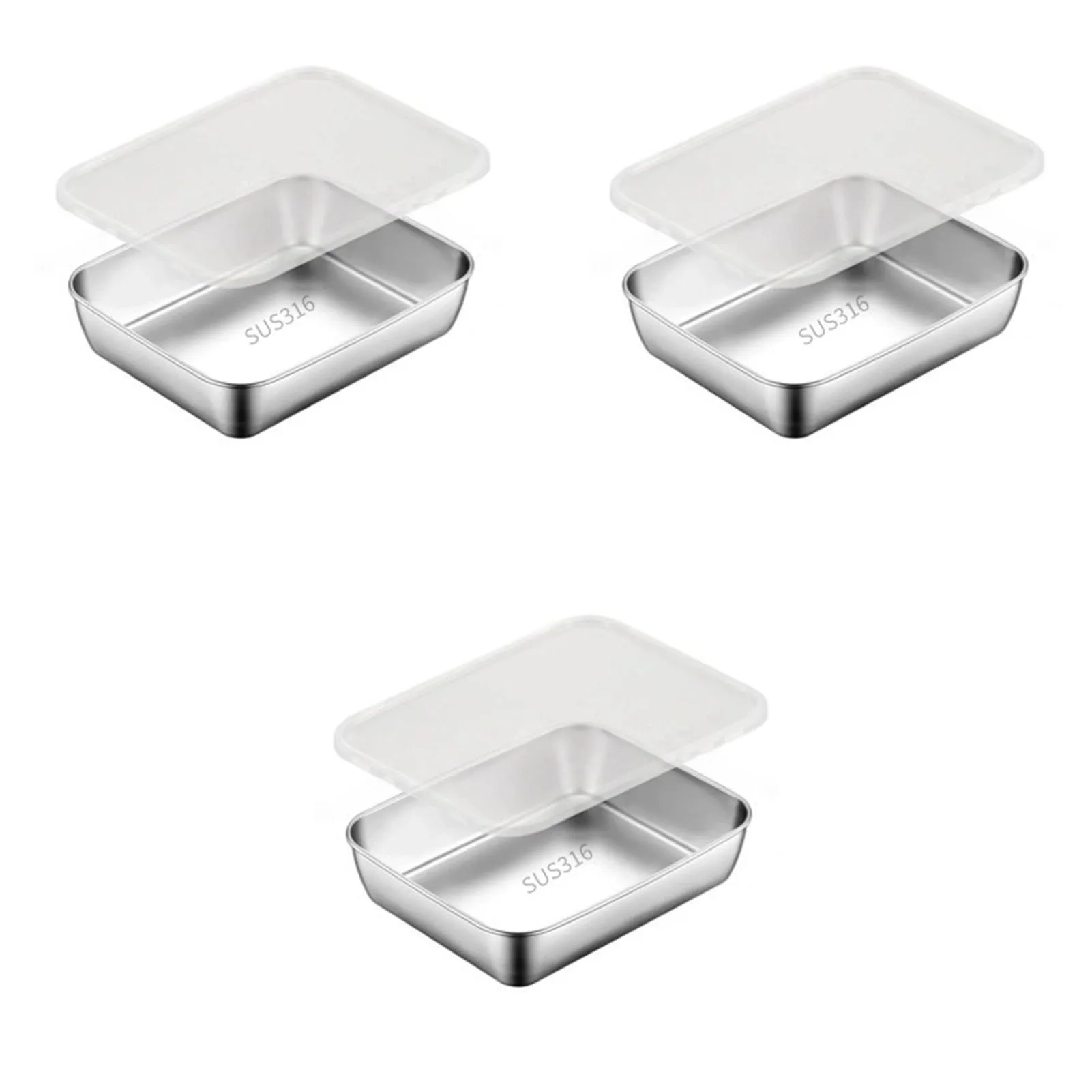 

Thickened Stainless Steel Rectangular Square Plate For Hygienic Food Storage Covered Baking Tray