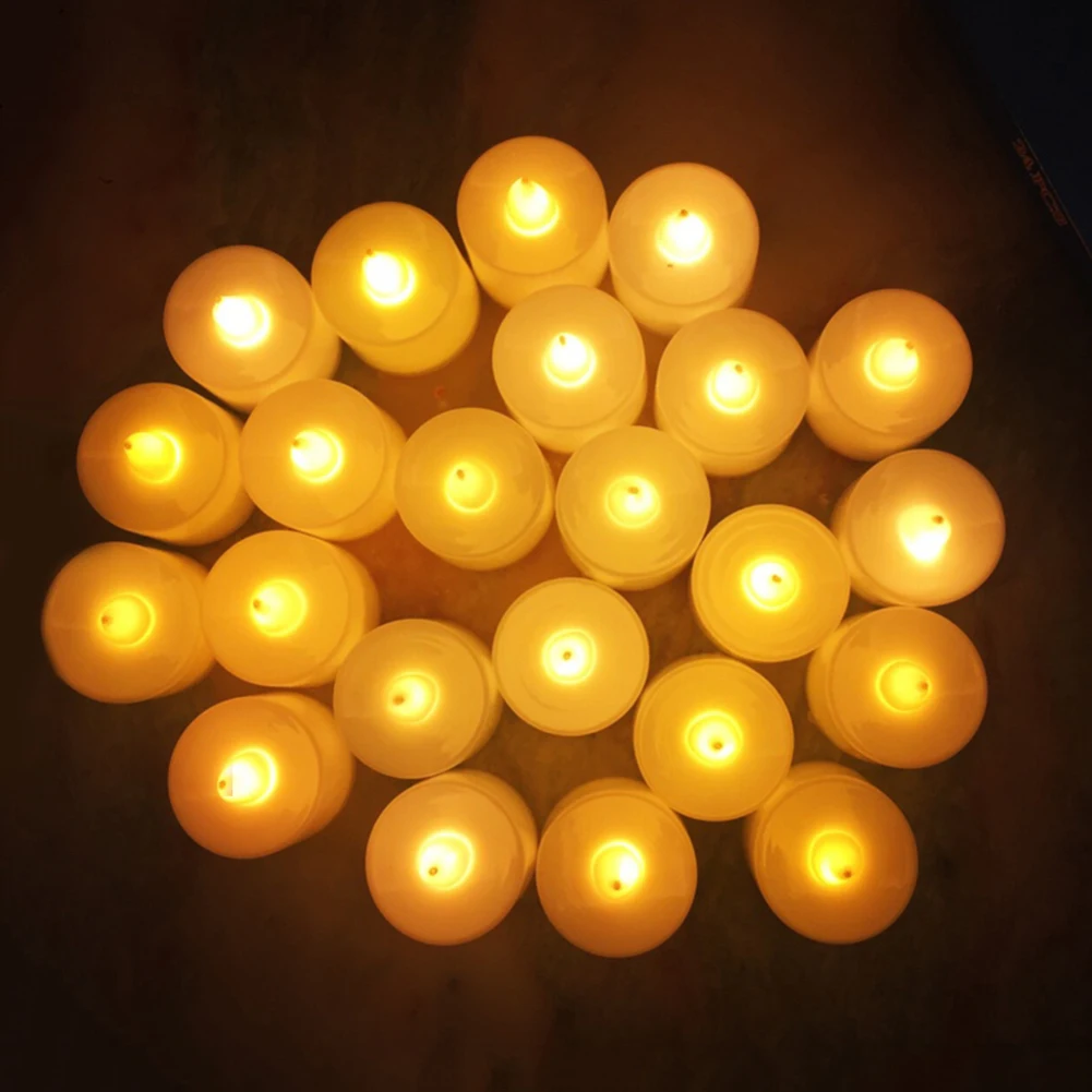 30X 50X LED Candle Mini Multicolor Lamp Lilin Lampu Flameless Tea Light Home Romantic Wedding Birthday Decoration Ligthing