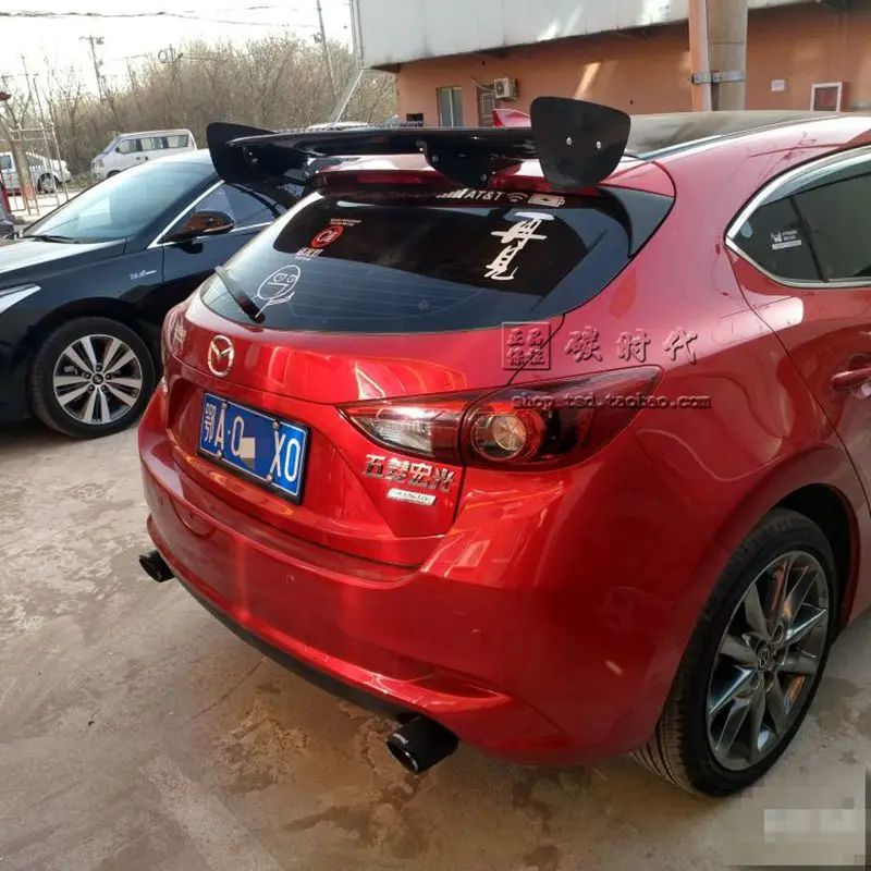 Real Carbon Fiber sports Car rear GT Spoiler Wing For Mazda 3 AXELA Hatchback 2014 2015 2016 2017