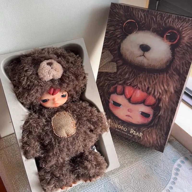 

Подлинная виниловая плюшевая кукла Popmart Hirono Bear, милая фигурка, модная игрушка, мультяшная модель, гаражный комплект, украшение для дома, праздничный подарок