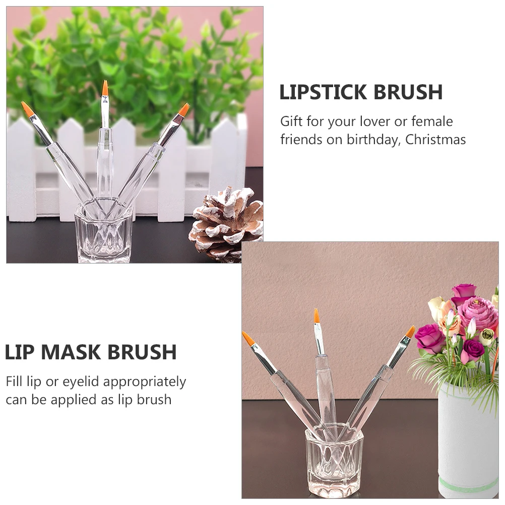 20 قطعة من فرش المكياج، فرشاة الشفاه المصنوعة يدويًا من الألياف لتطبيق ملمع الشفاه، لون ناعم، سهل الحمل للاستخدام اليومي #3