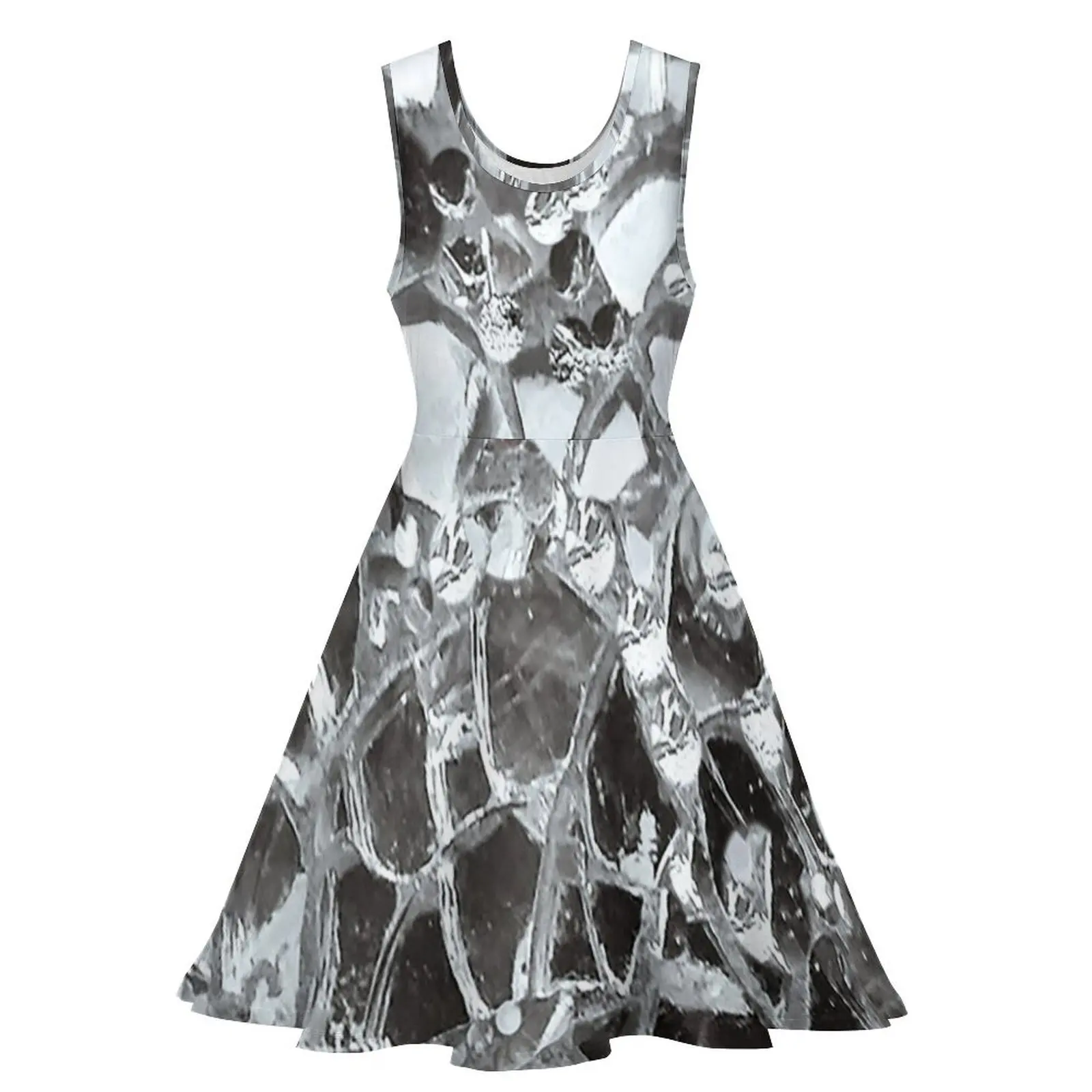 Photographic Image of Mirrors and Glass Sleeveless Dress Elegant gown dress women summer 2024