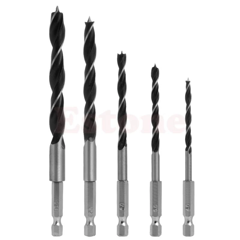 E06B 4 5 6 8 10mm 5pcs تغيير الأدوات المعدنية بسرعة 1/4