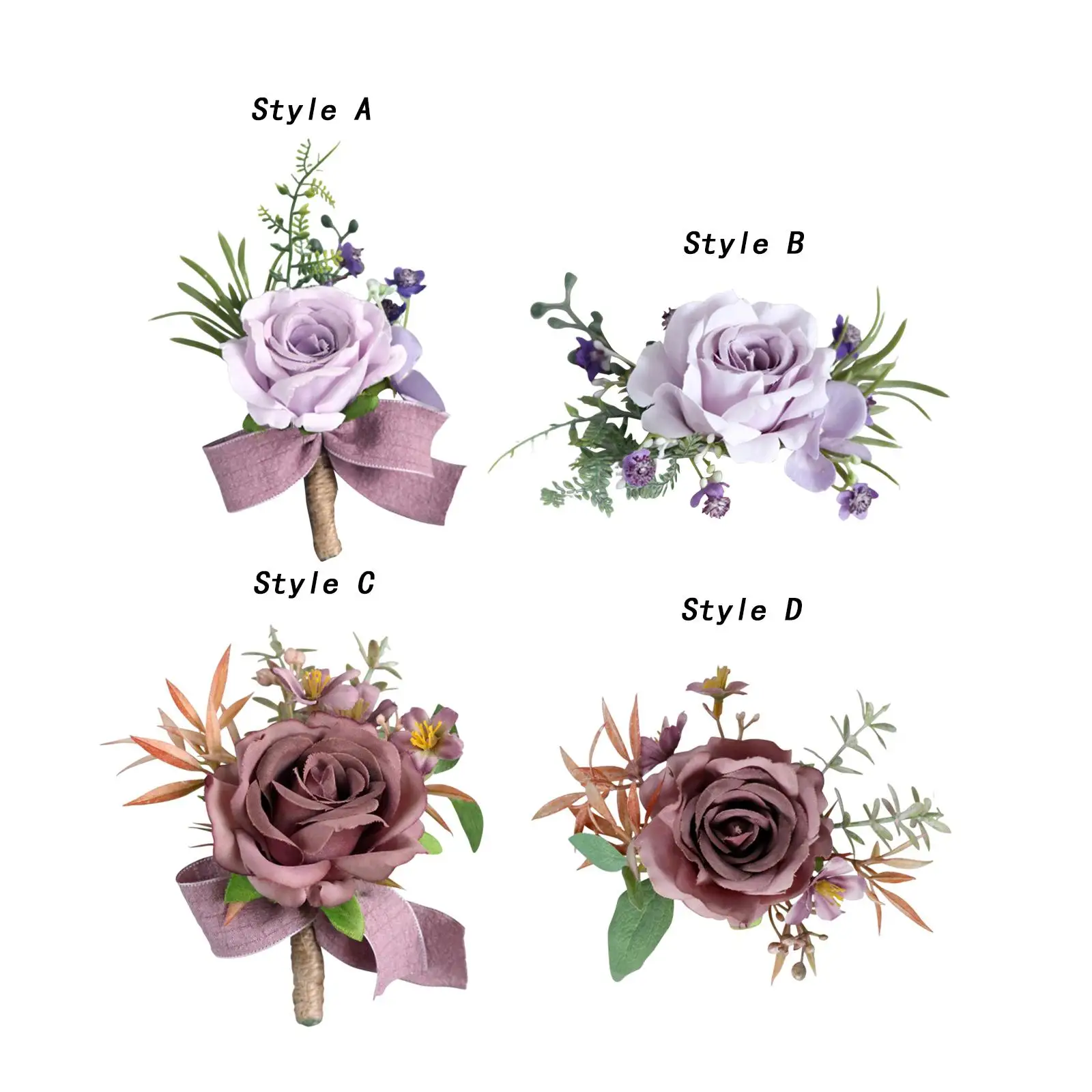 

Flower Wrist Corsage Accessories DIY Supplies Hand Flower Boutonniere for Centerpieces Suit Decoration Bridal Shower Prom Women