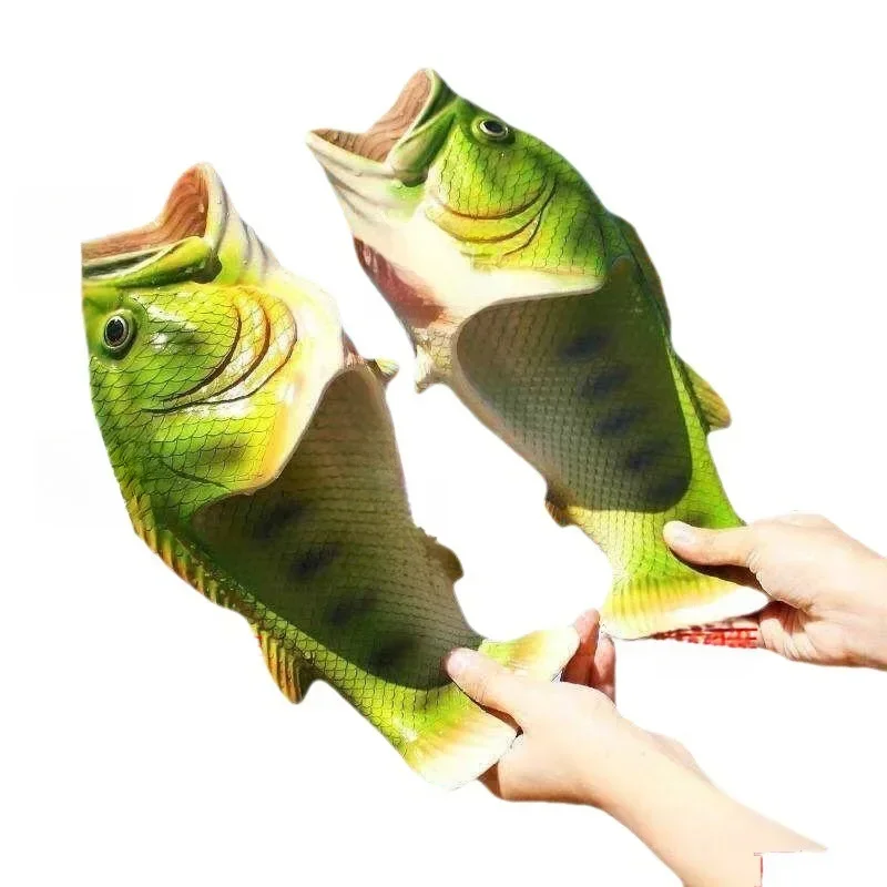 New funny slippers men's and women's children's shoes parent-child sandals summer beach shoes unisex fish-shaped slippers