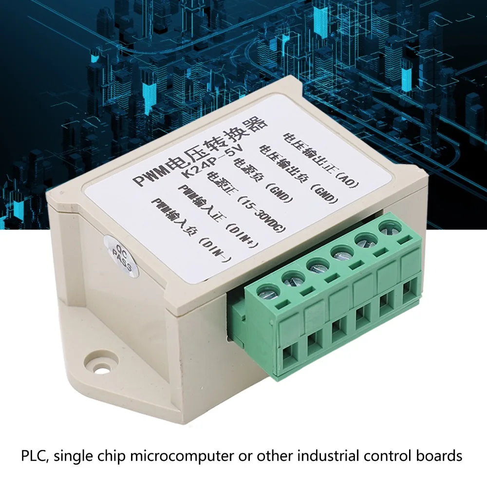 With Shell PWM Signal Converter 24V to 0-5V 0‑100% PWM Signal Voltage Adapter Digital to Analog Conversion Interface Circuit