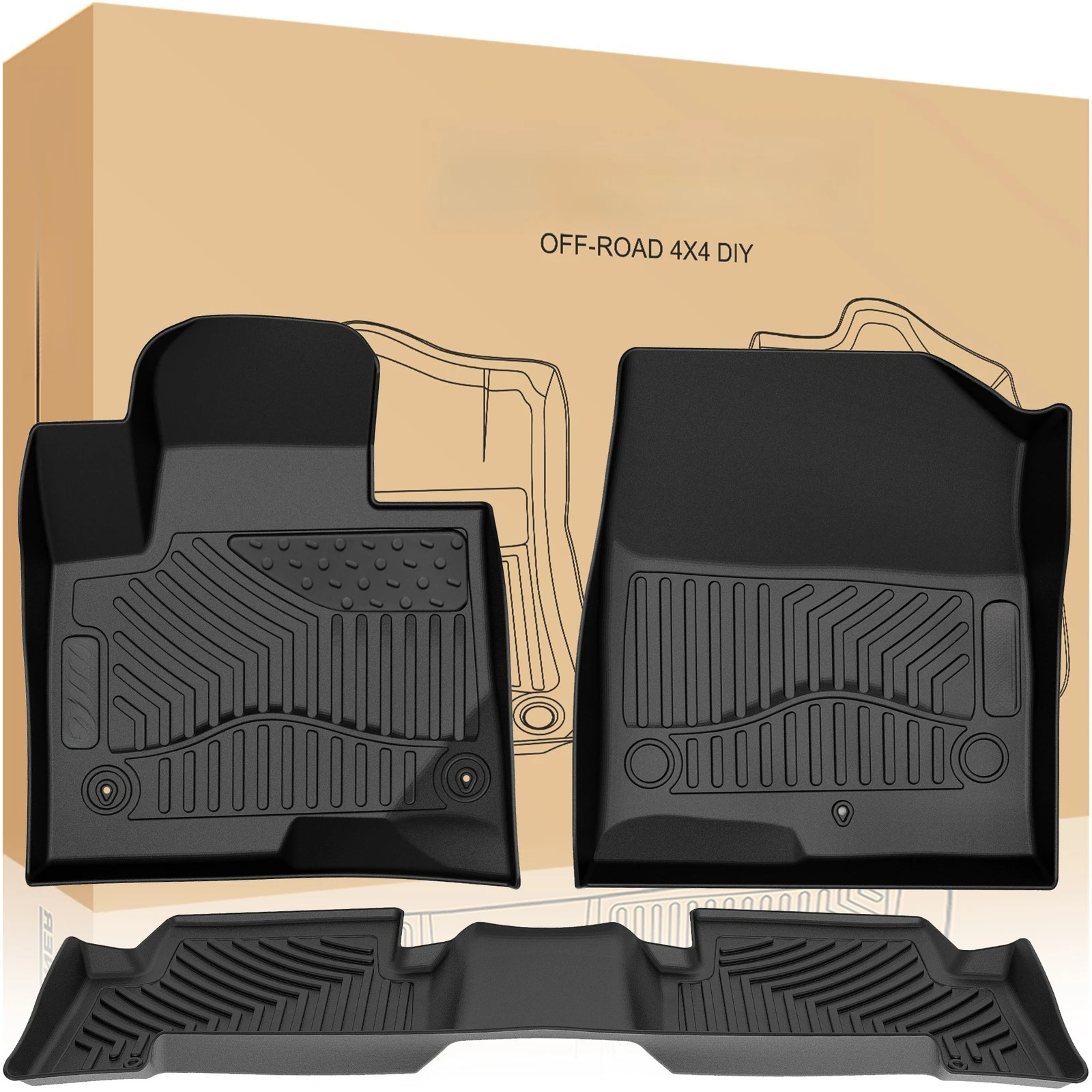 

Car Floor Mats Liners for 2013-2018 Hyundai Santa Fe 5 Seat TPE All-weather