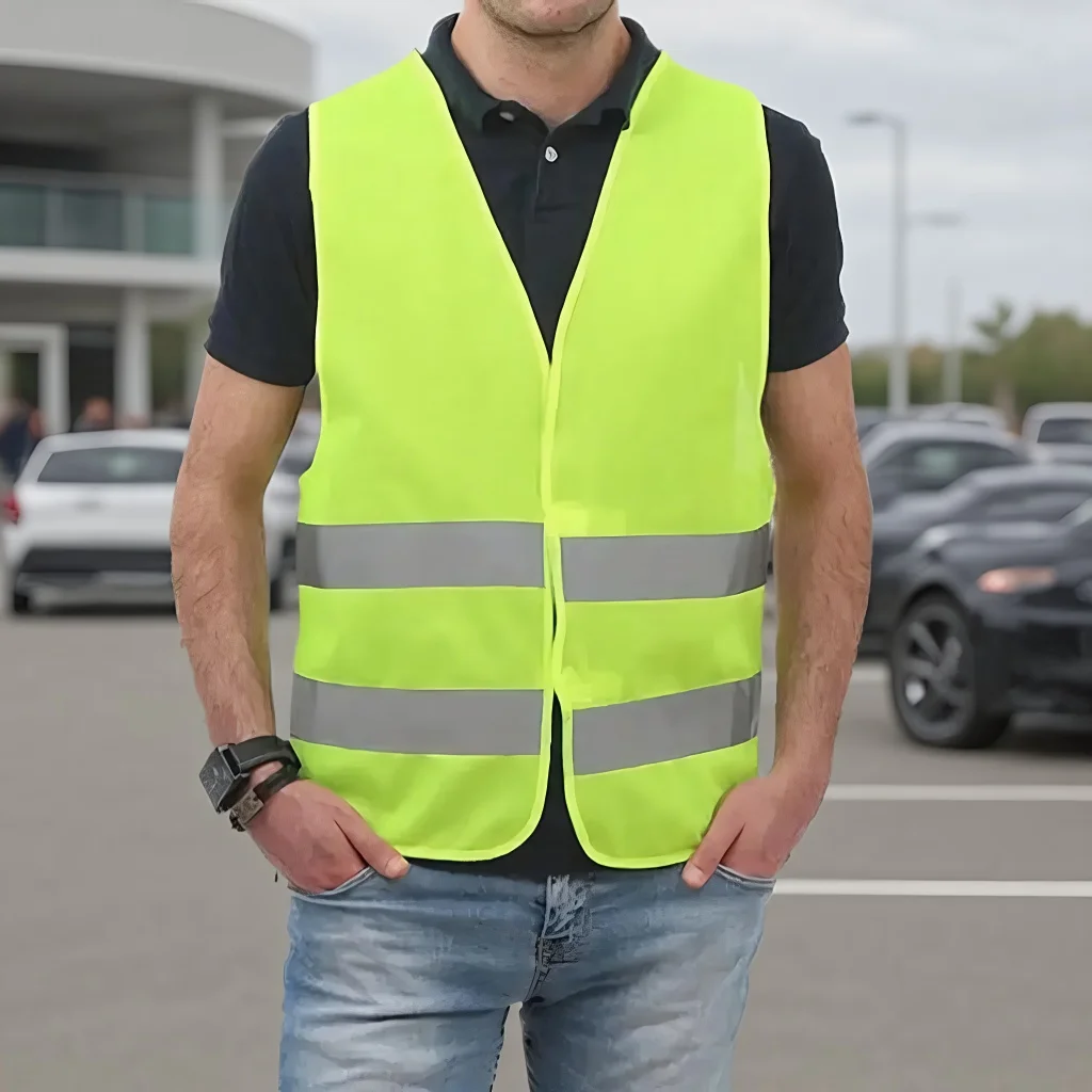 

Car Reflective Safety Vest - High Visibility Yellow Traffic Vest for Running Cycling Sports