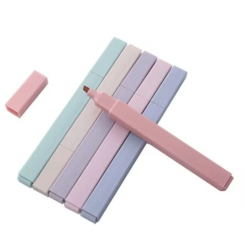 6pcs/set Pastel Color Highlighter Stationery Color Marker School Supplies Student Marker Highlighter Japanese Stationery