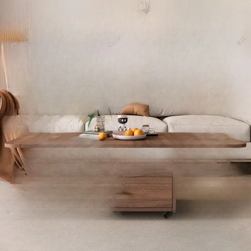 

Quanyou Home Furnishing Slate Solid Wood Folding Coffee Table Dining Table Integrated, Living Room Side Household Small U