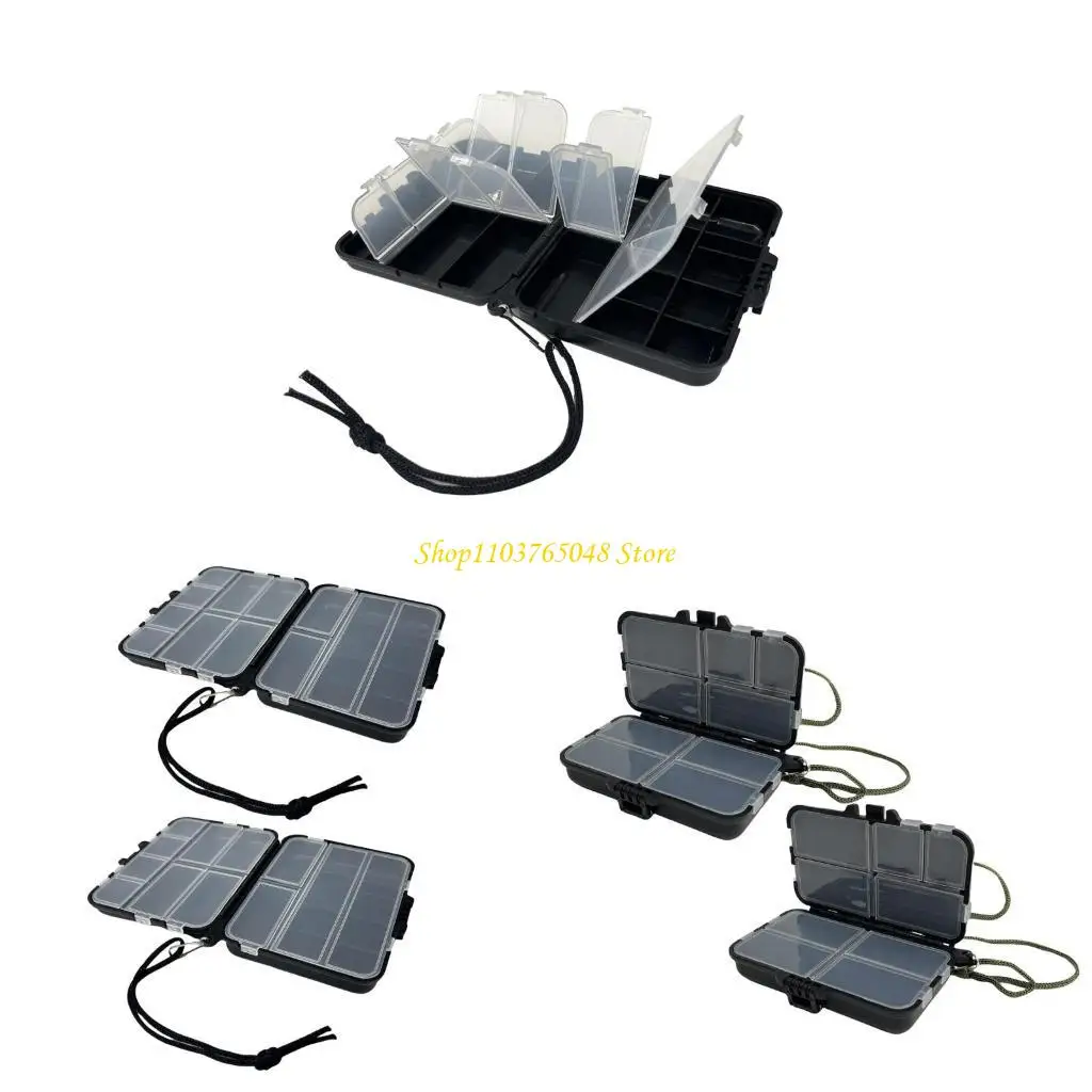 R53E 2Pcs Fishing Lures Hooks Storage Container Double Side Fishing Accessory Case