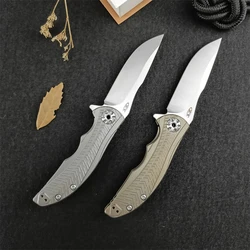 Outdoor Camping ZT0609 Hunting Fishing Rescue TC4 Titanium Alloy Handle Tactical Self Defense EDC Tool Folding Knife