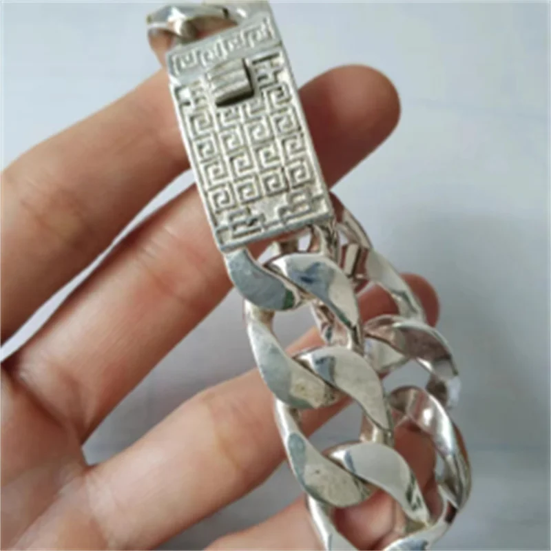 Mai Chuang/ Tibetan Silver Fashion Longevity Pattern Bracelet Personalized Jewelry Exquisite Workmanship Jewelry Men Women Gift