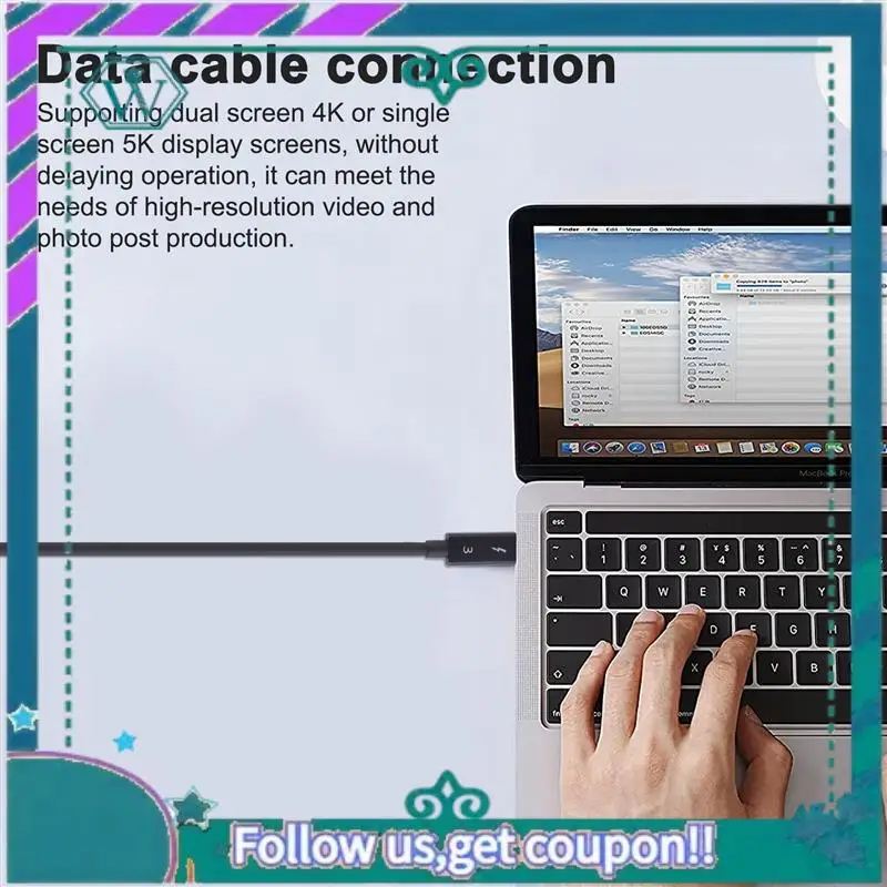 

Upgraded Typec Cable For Thunderbolt 3 Data Cable 40Gbps Full Speed 100W Fast Charge 5K Transmission