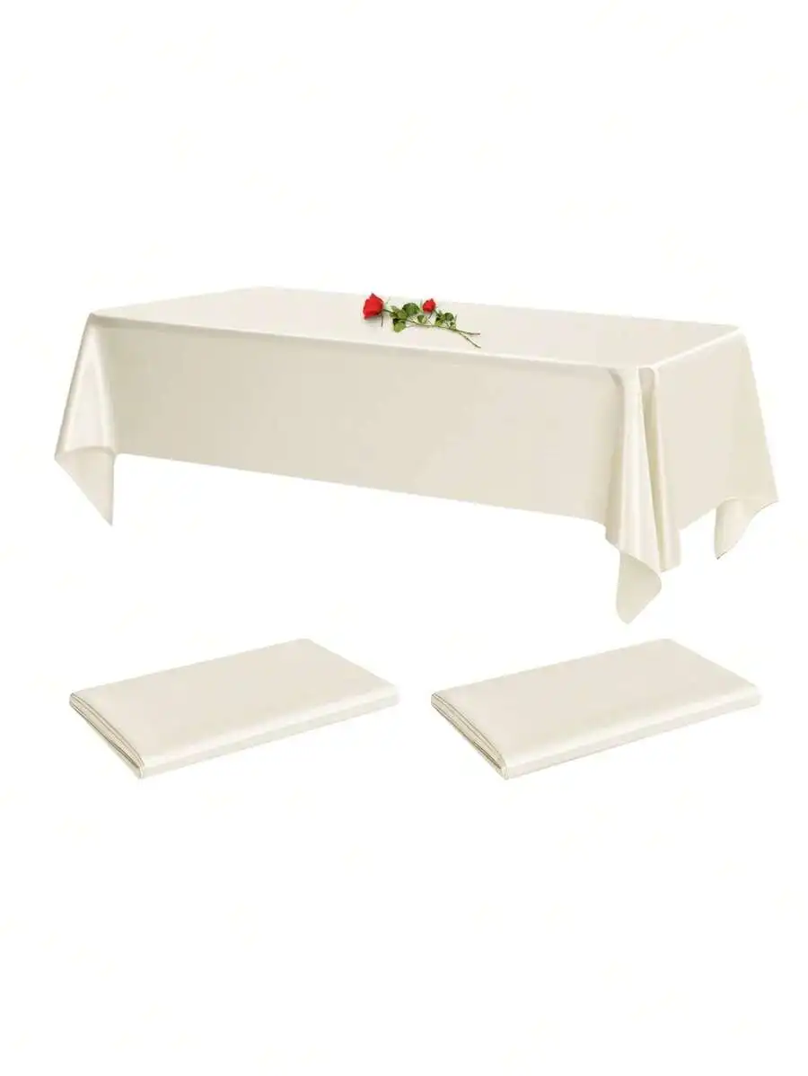 

2 шт. прямоугольных сатиновых скатертей 145x260 см, гладкая ткань для свадеб, банкетов, праздничного декора