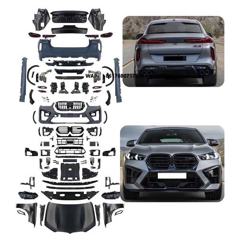 New Car Parts Body Kit for X6 E712008-2014 Upgrade 2024 X6M F96 LCI Front Bumper Rear Lip Front Grille Bodykit