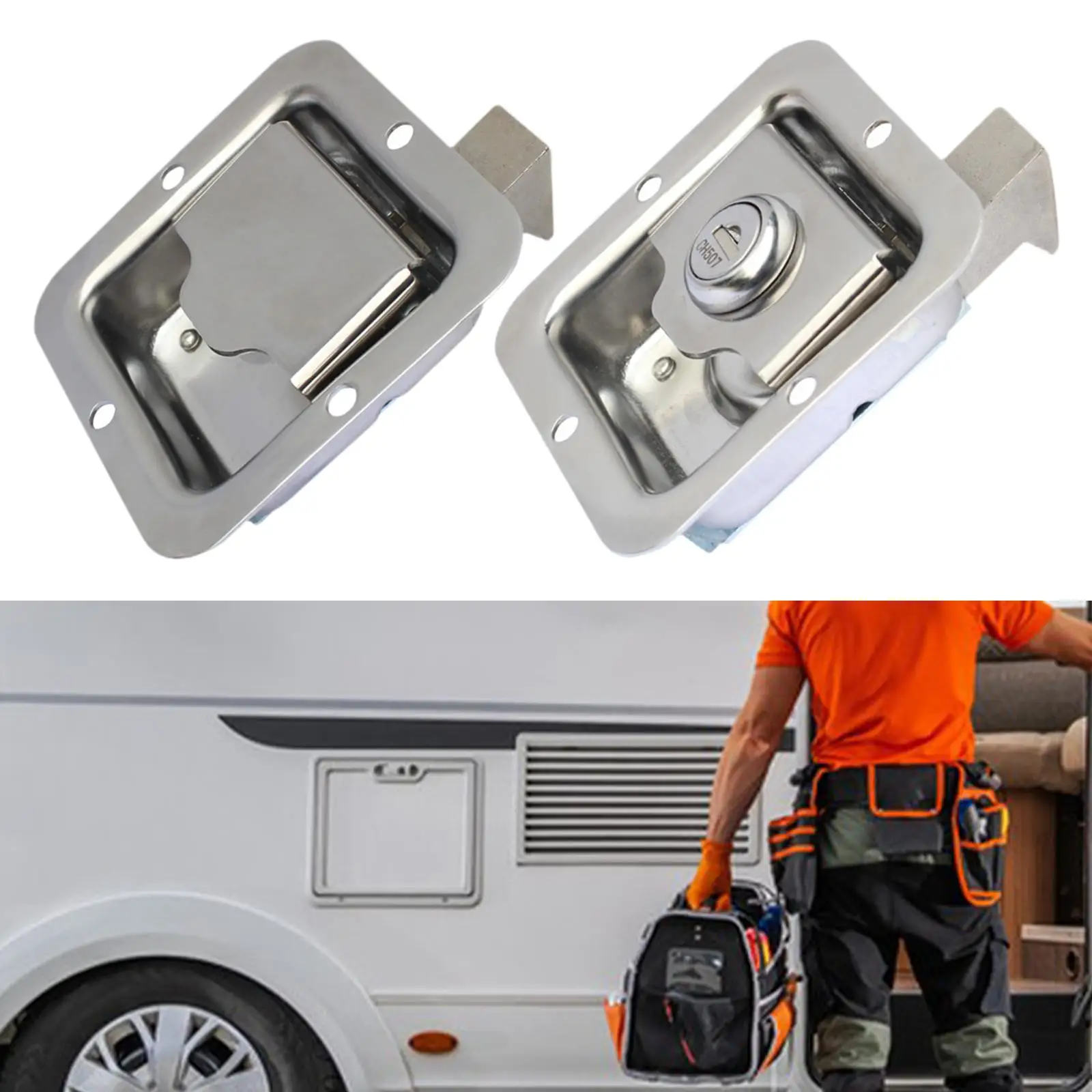 RV Door Lock Tool Box Lock Premium Directly Replace Reliable Heavy Duty Flush Mount for Motorhome Drawers Campers Doors