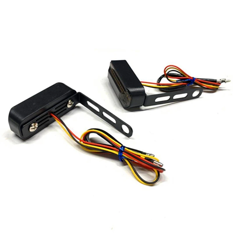 1 Pair Motorcycle Indicator Lights LED Flowing Turn Signal Indicators Running DRL Light Dynamic Amber+ Red Blinker