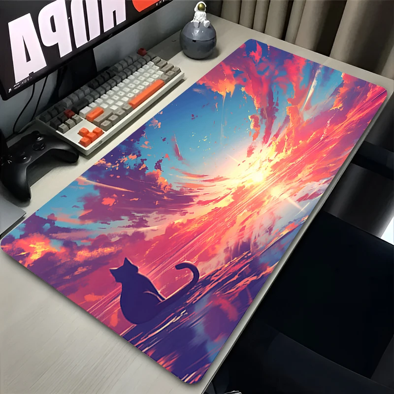 Gaming Mouse Pad Hot Computer Office Game Table Mats Rubber Anti-slip Laptop Clouds Anime Cat Keyboard Mousepads Long Desk Pads