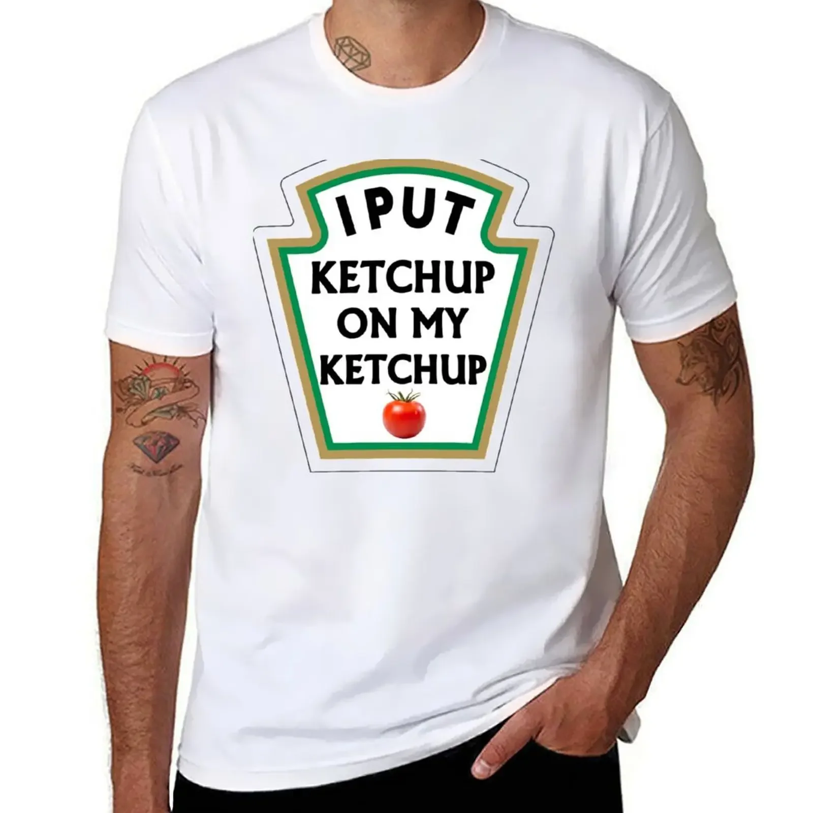 I Put Ketchup On My Ketchup T-Shirt, Ketuchup Lover, Funny Design T-shirt Plus Sizes Customs Design Your Own Sweat shirts, Men