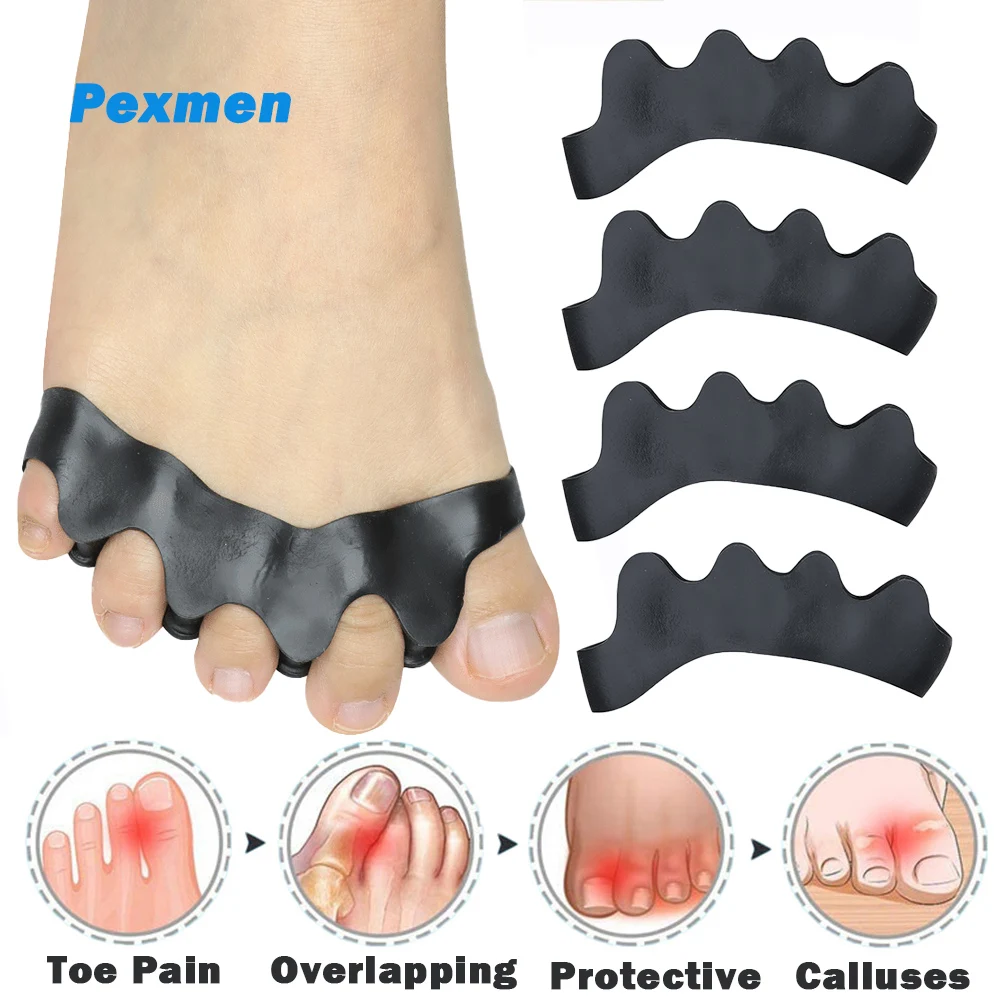 

Pexmen 2/4Pcs Gel Toe Separators Restore Toes to Original Shape Toes Corrector Spacers for Bunions Overlapping and Blisters