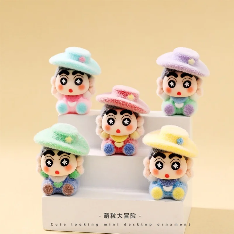 Cartoon Flocking Cowboy Shin-chan Niedliche Puppe Trendspiel Live-Match-up Blindbox Wohnzimmer Desktop Kleine Ornamente Blindbag als Geschenk – Detail 10