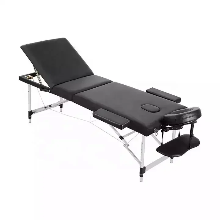 2026 High Quality Aluminum Alloy Three Fold Portable Massage Table Massage Bed