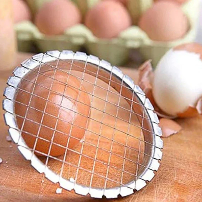 New Kitchen Cutting Gadgets Stainless Steel Egg Slicer Vegetables Fruit Potato Salads Cube Grid Cutter Cheese Device