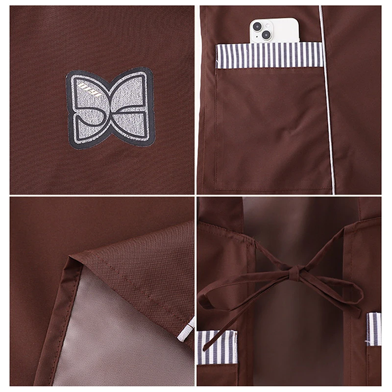 ファッショナブルなスリムチョッキエプロン防水ウエストストラップエプロン無地耐油調理ベーキングユニフォーム通気性