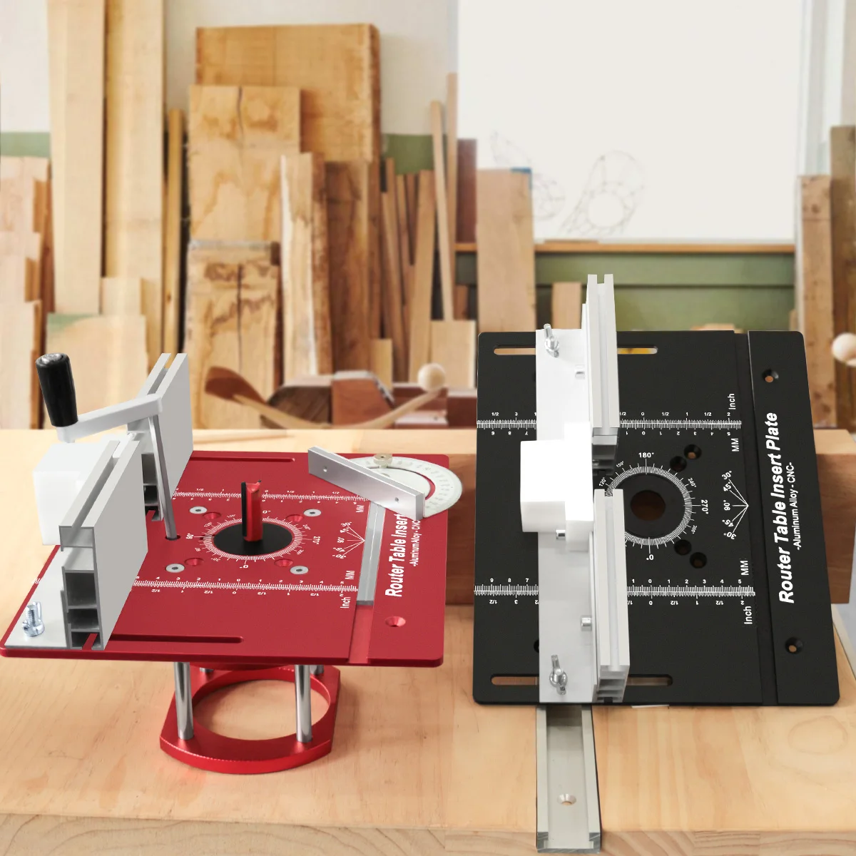 New Router Table Insert Plate with Router Lift Kit ，Woodworking Slotting Trimming Chamfering Carpentry Cutting Accessory view 6
