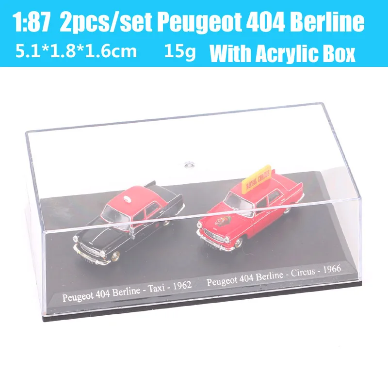 1:87 Scale Universal Hobbies Car Model Peugeot 404 Berline Taxi Circus Diecasts & Toy Vehicles Acrylic Box Replicas Souvenir