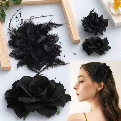 

4 Pcs Flower Clips Flower Clips Stylish Elegant Wedding Party Hair Accessories Women Goth Hair Decor